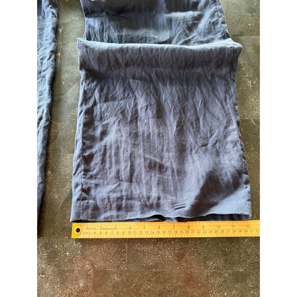 Michael Kors 100% Linen Wide Leg Pants Women's Size 16 Navy Blue Boho Minimalist - Picture 9 of 9